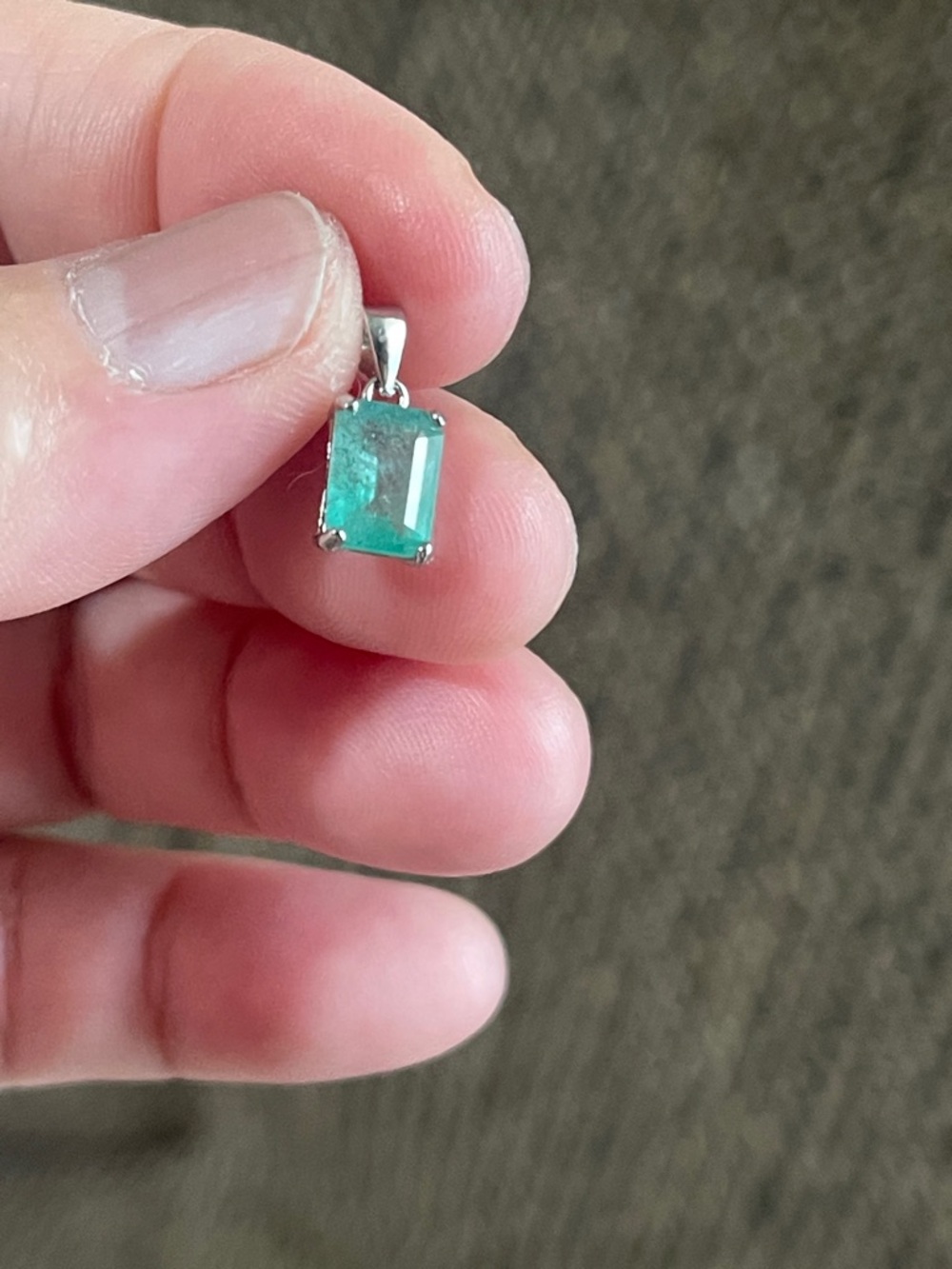 Certified Natural Zambian Emerald Minor 925 Sterling Silver Pendant